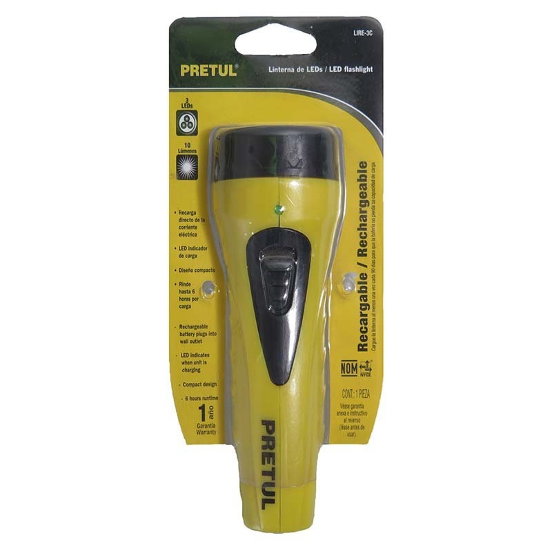 LIRE-3C LINTERNA RECARGABLE 3 LEDS PRETUL (6)