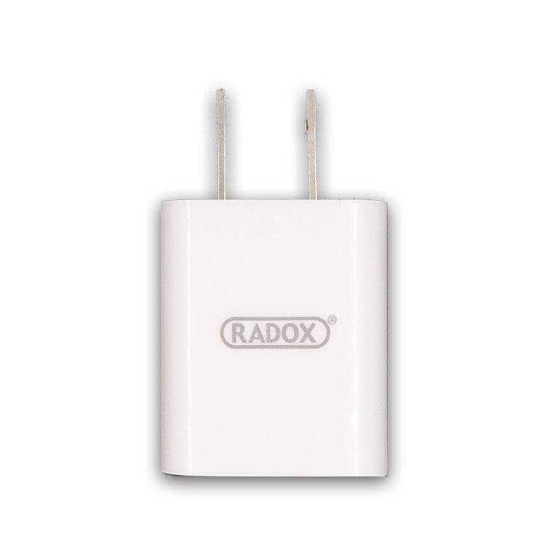 130-157 CARGADOR CELULAR 110V A 240V  2 PUERTOS USB BLANCO RADOX