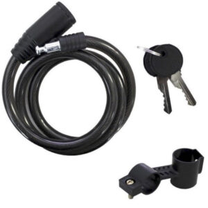 320-235 CABLE DE SEGURIDAD Y CANDADO NEGRO 1.2MM X 1M RADOX