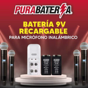660-220 CARGADOR DE PILAS 9V RECARGABLES CON 2 PILAS RADOX